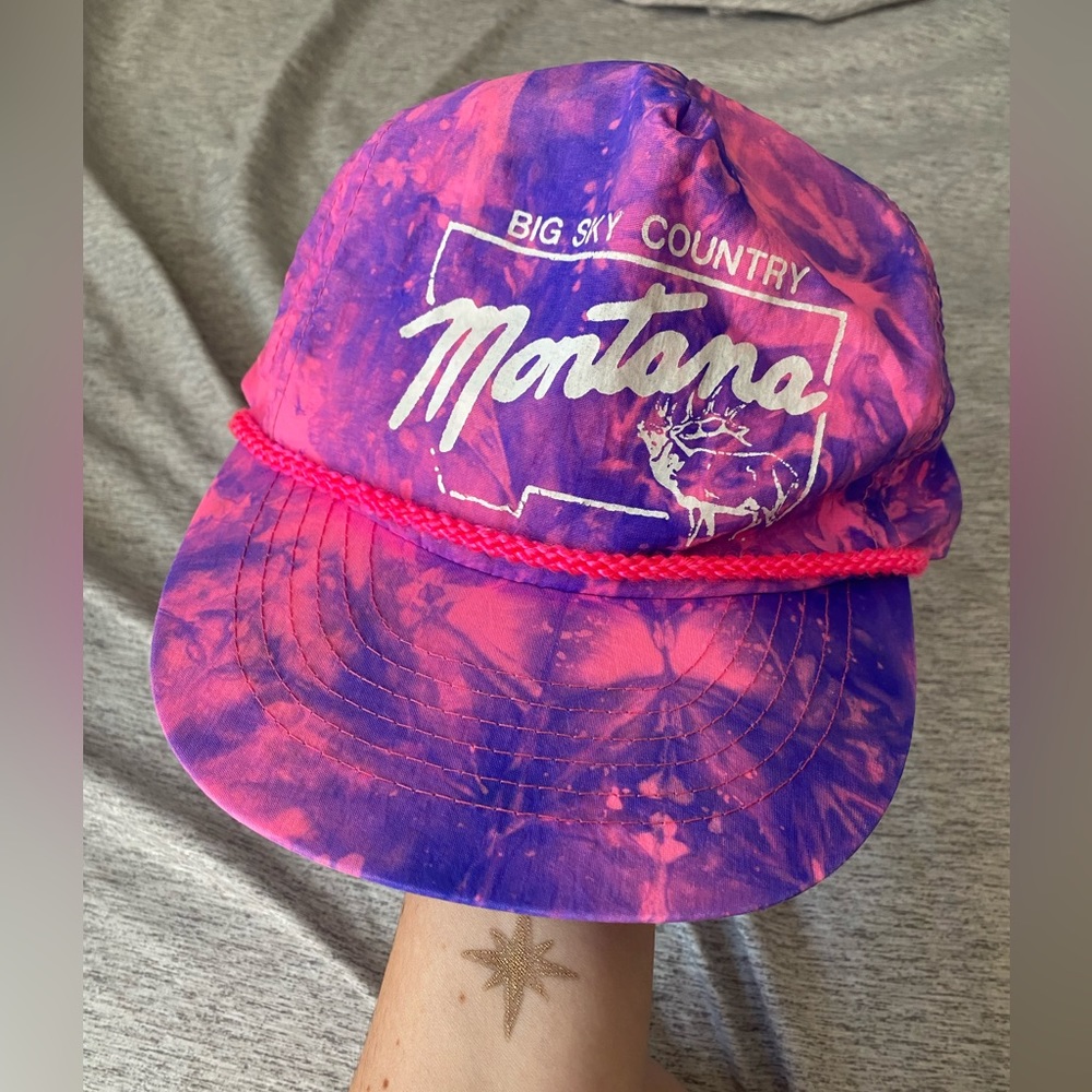 Vintage Montana Tie Dye Trucker Hat